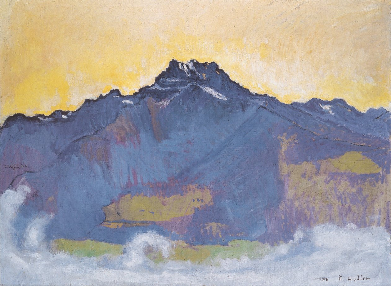Dents du Midi z Chesières autorstwa Ferdinand Hodler