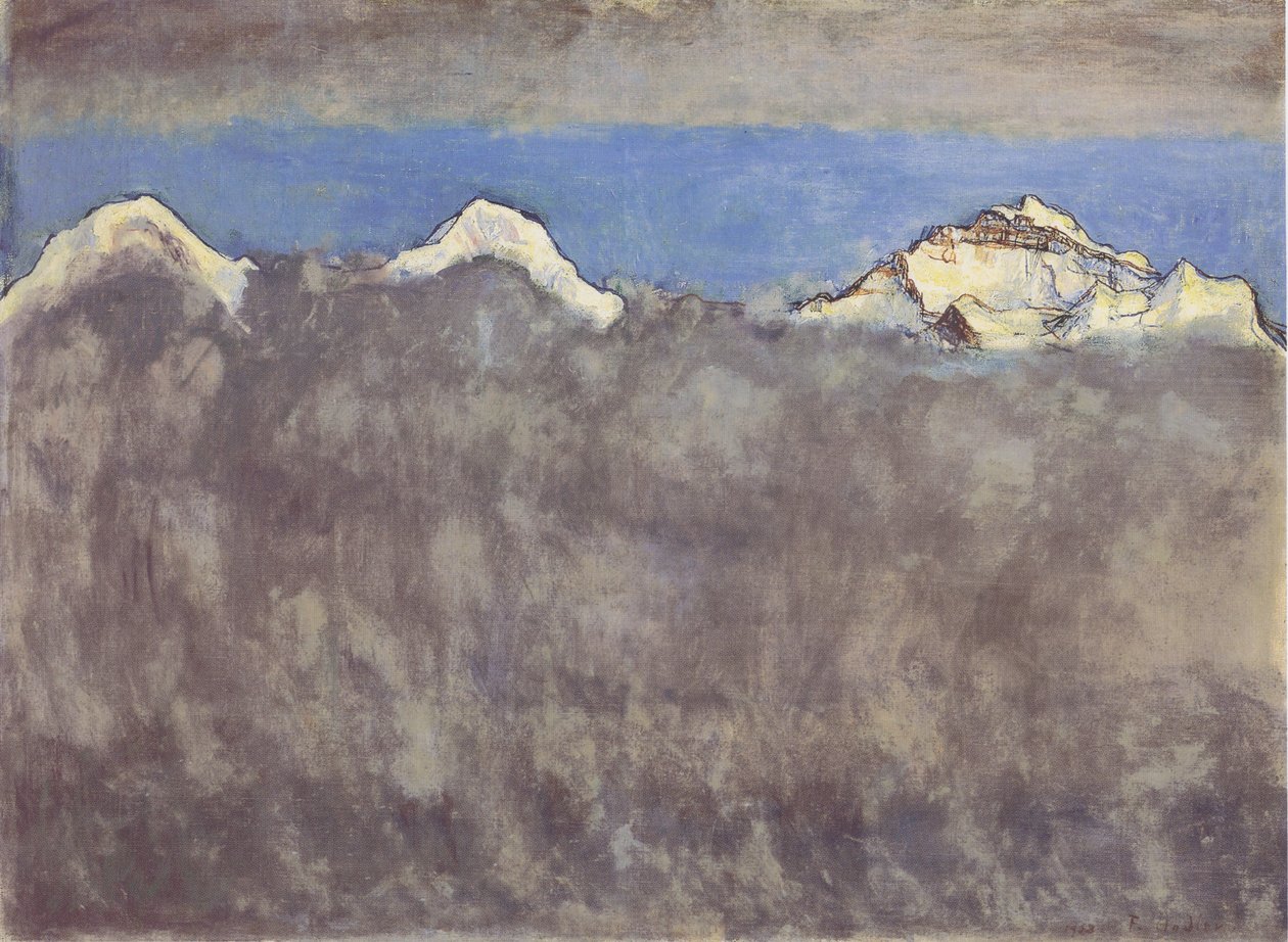 Eiger, Mönch i Jungfrau nad morzem mgły autorstwa Ferdinand Hodler