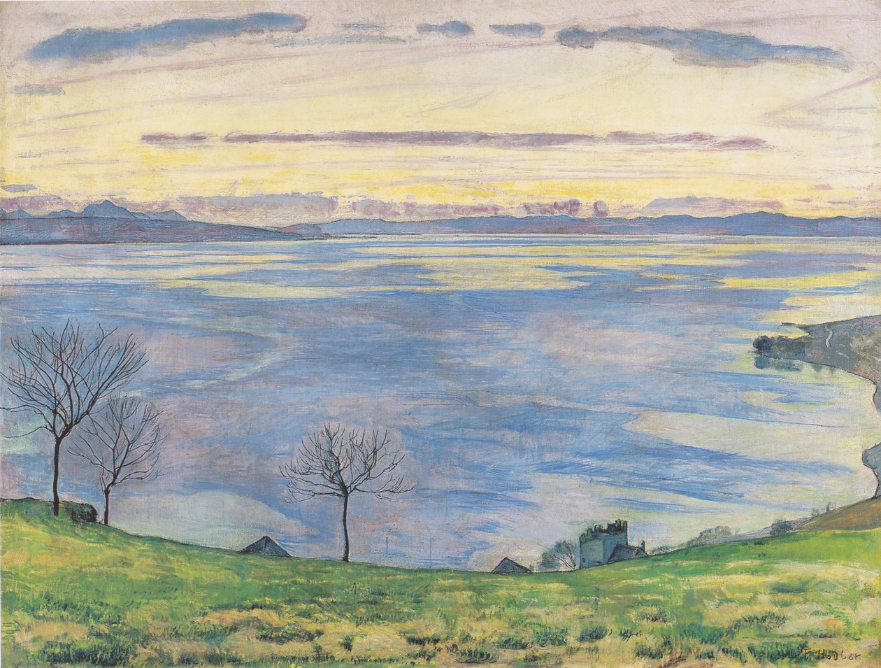 Jezioro Genewskie wieczorem z Chexbres autorstwa Ferdinand Hodler