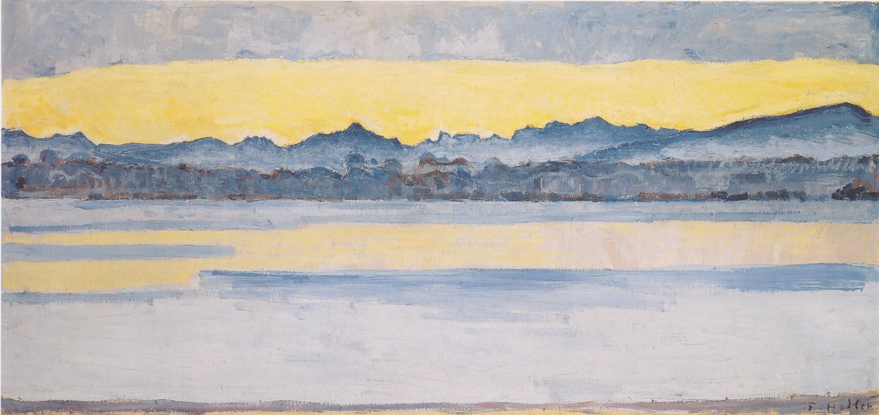 Jezioro Genewskie z Mont Blanc o świcie1 autorstwa Ferdinand Hodler