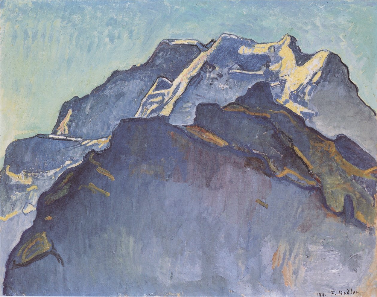 Masyw Panny i czarny mnich autorstwa Ferdinand Hodler