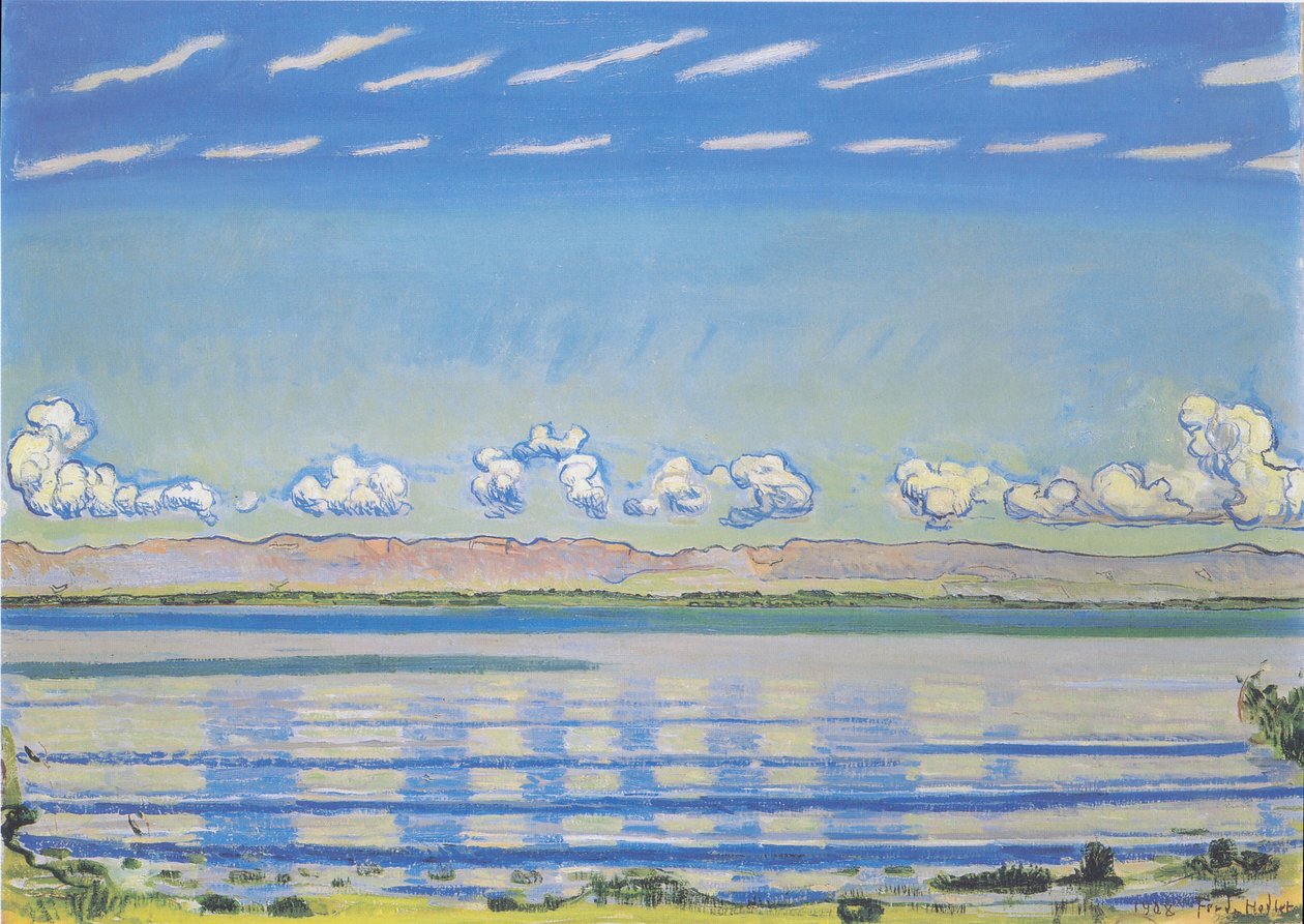 Rytmiczny krajobraz nad Jeziorem Genewskim autorstwa Ferdinand Hodler