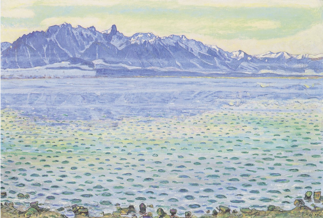 Jezioro Thun z łańcuchem Stockhorn autorstwa Ferdinand Hodler