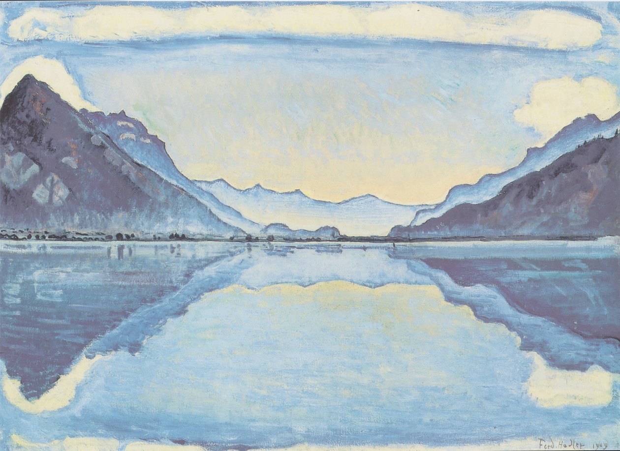 Jezioro Thun z symetrycznym odbiciem autorstwa Ferdinand Hodler