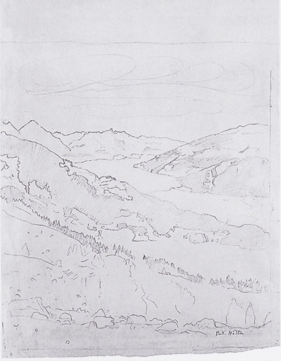 Jezioro Thun od ścieżki na Schynigen Platte autorstwa Ferdinand Hodler