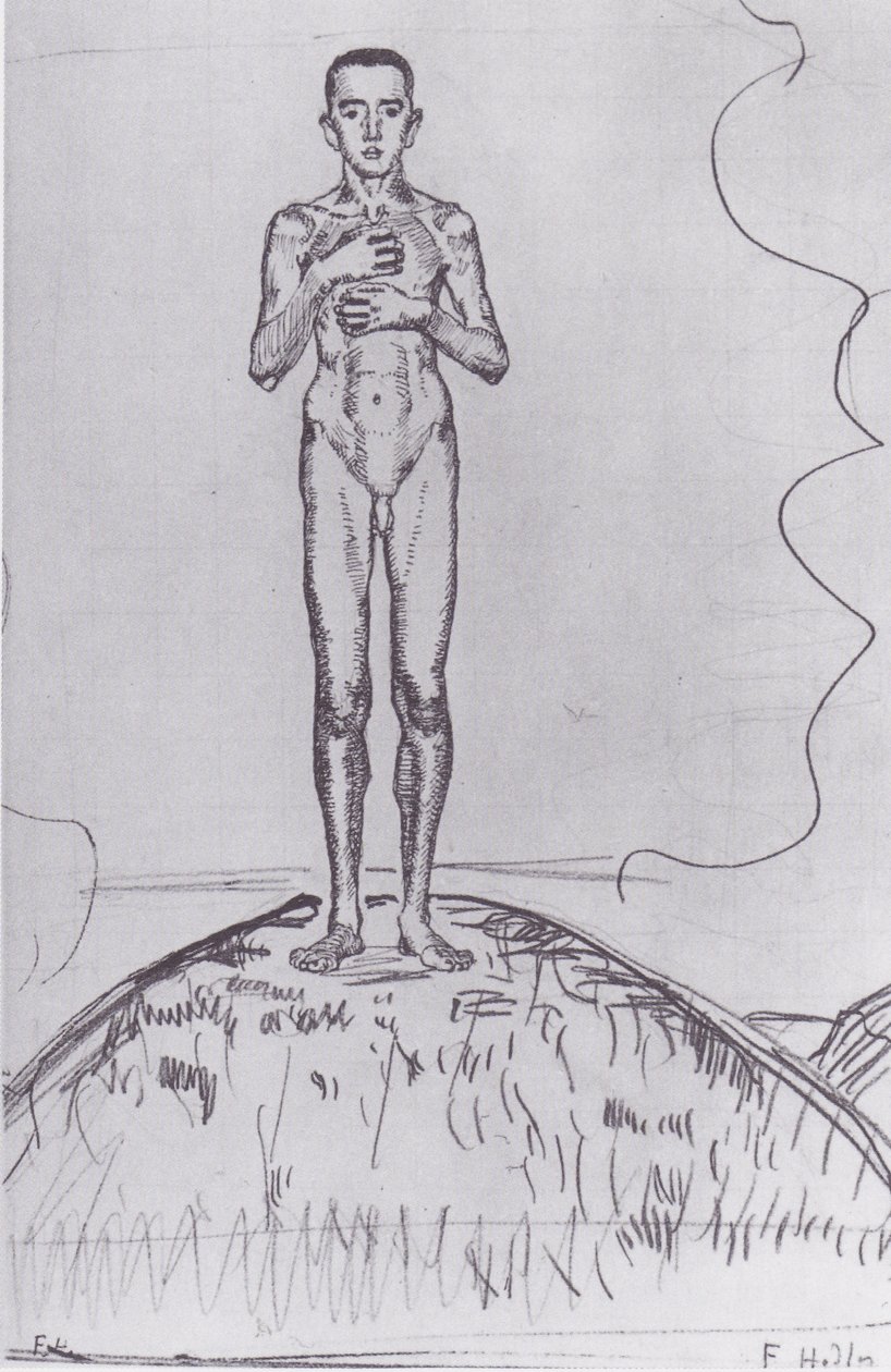 Młody mężczyzna stojący na wzgórzu autorstwa Ferdinand Hodler