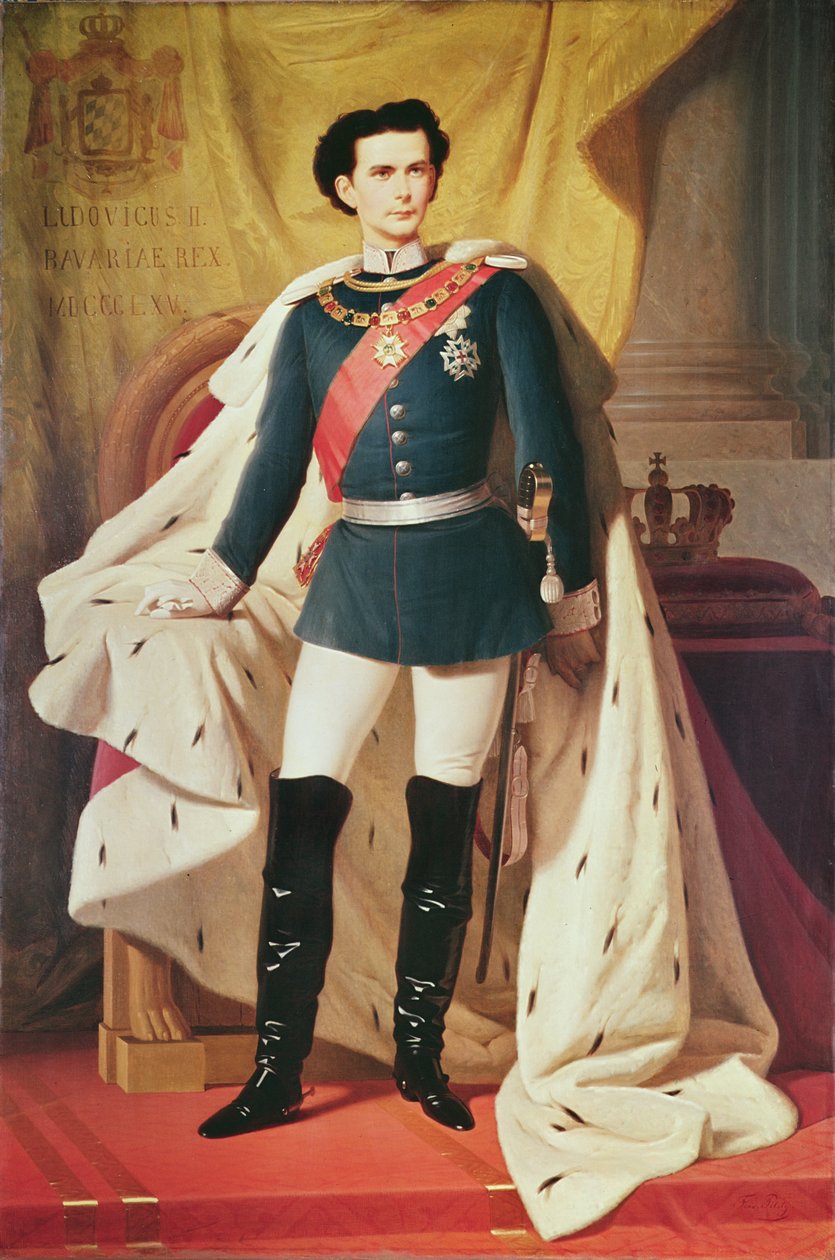 Portret Ludwika II (1845-86) Bawarii w mundurze, 1865 autorstwa Ferdinand II Piloty