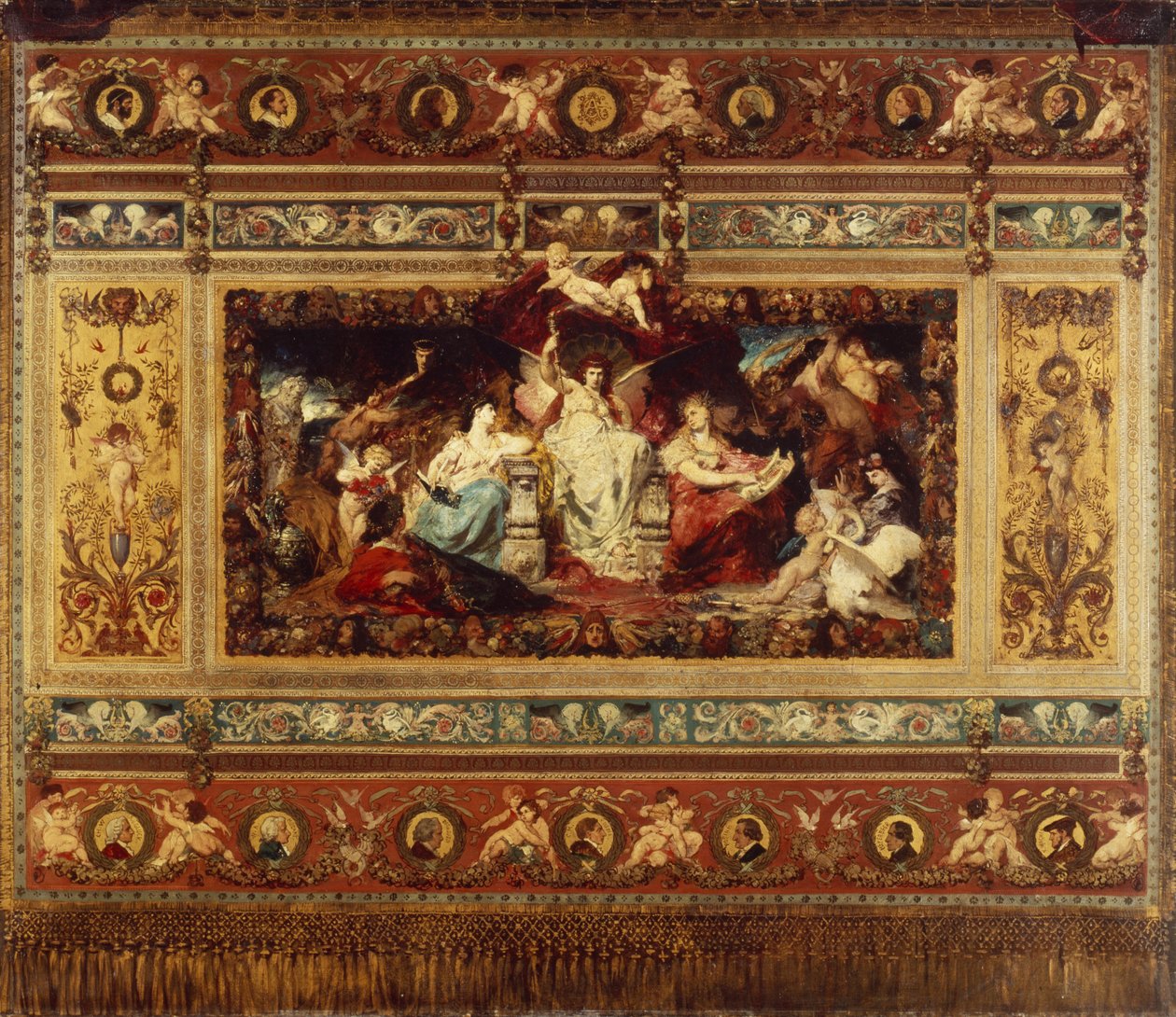 Projekt kurtyny w operze w Dreźnie, 1876 autorstwa Ferdinand Keller