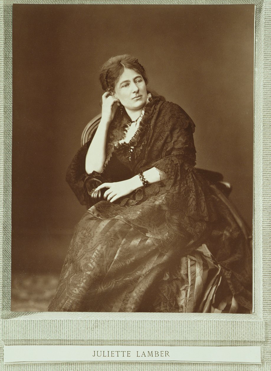 Juliette Adam, z domu Lamber (1836-1936), z „Galerie Contemporaine”, ok. 1874-78 autorstwa Ferdinand Mulnier