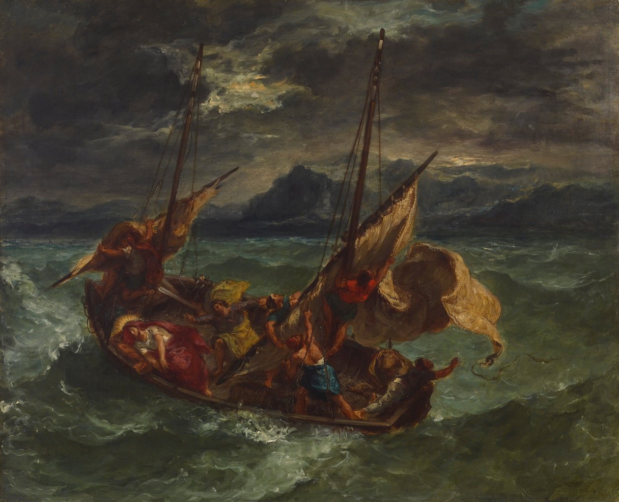 Chrystus na Morzu Galilejskim autorstwa Ferdinand Victor Eugene Delacroix