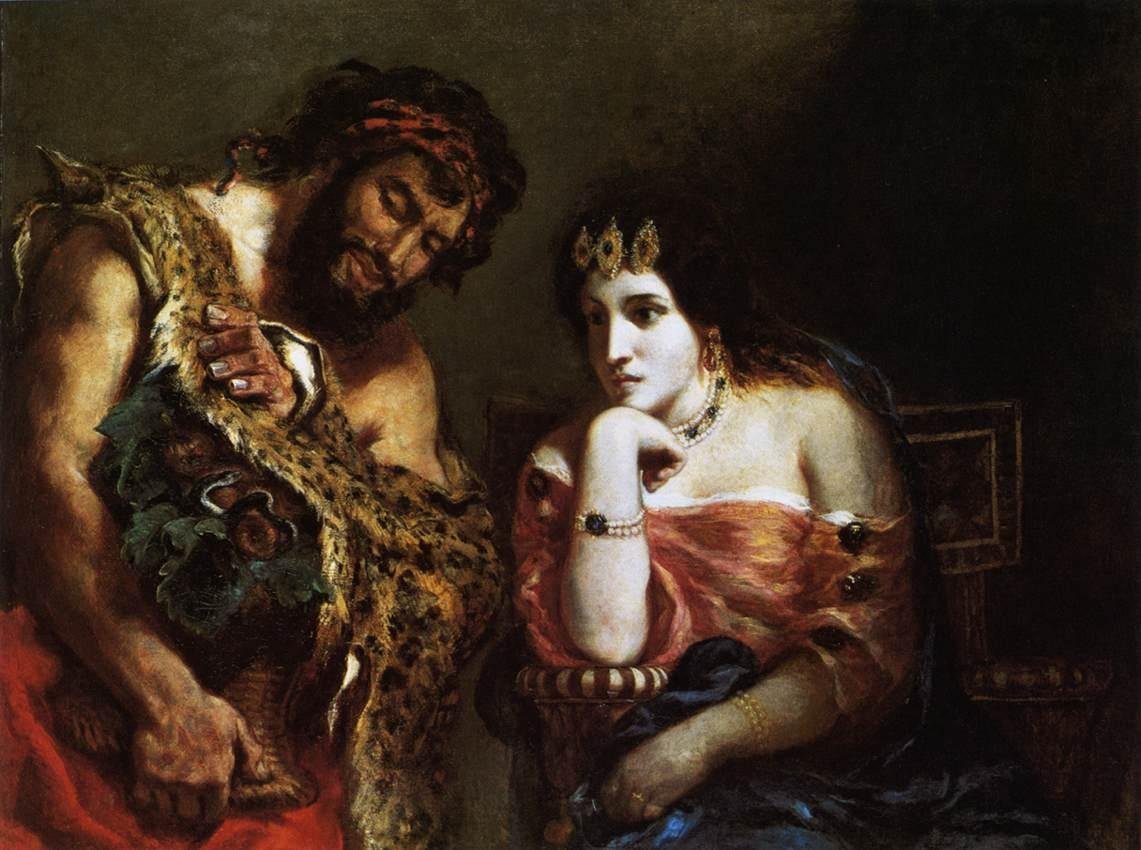 Kleopatra i Chłop autorstwa Ferdinand Victor Eugene Delacroix