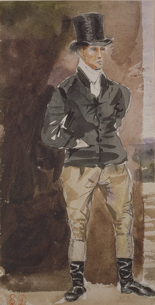 Woźnica stojący, zwrócony nieco w prawo, XIX w. autorstwa Ferdinand Victor Eugene Delacroix