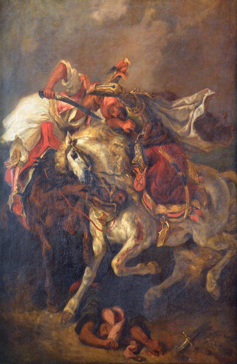 Bitwa giaour i pasha autorstwa Ferdinand Victor Eugene Delacroix