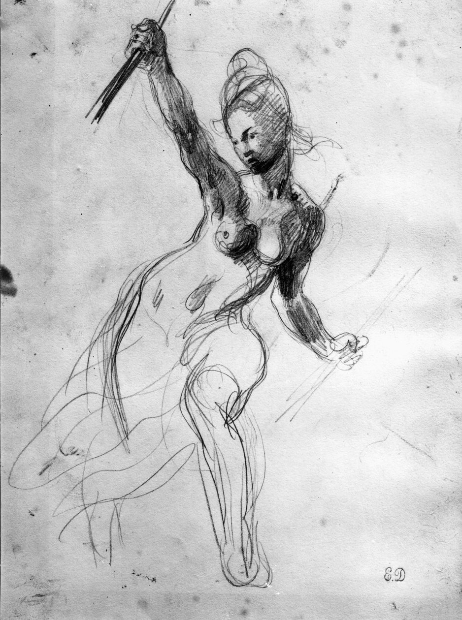 Akt kobiecy, studium dla Liberty Leading the People autorstwa Ferdinand Victor Eugene Delacroix