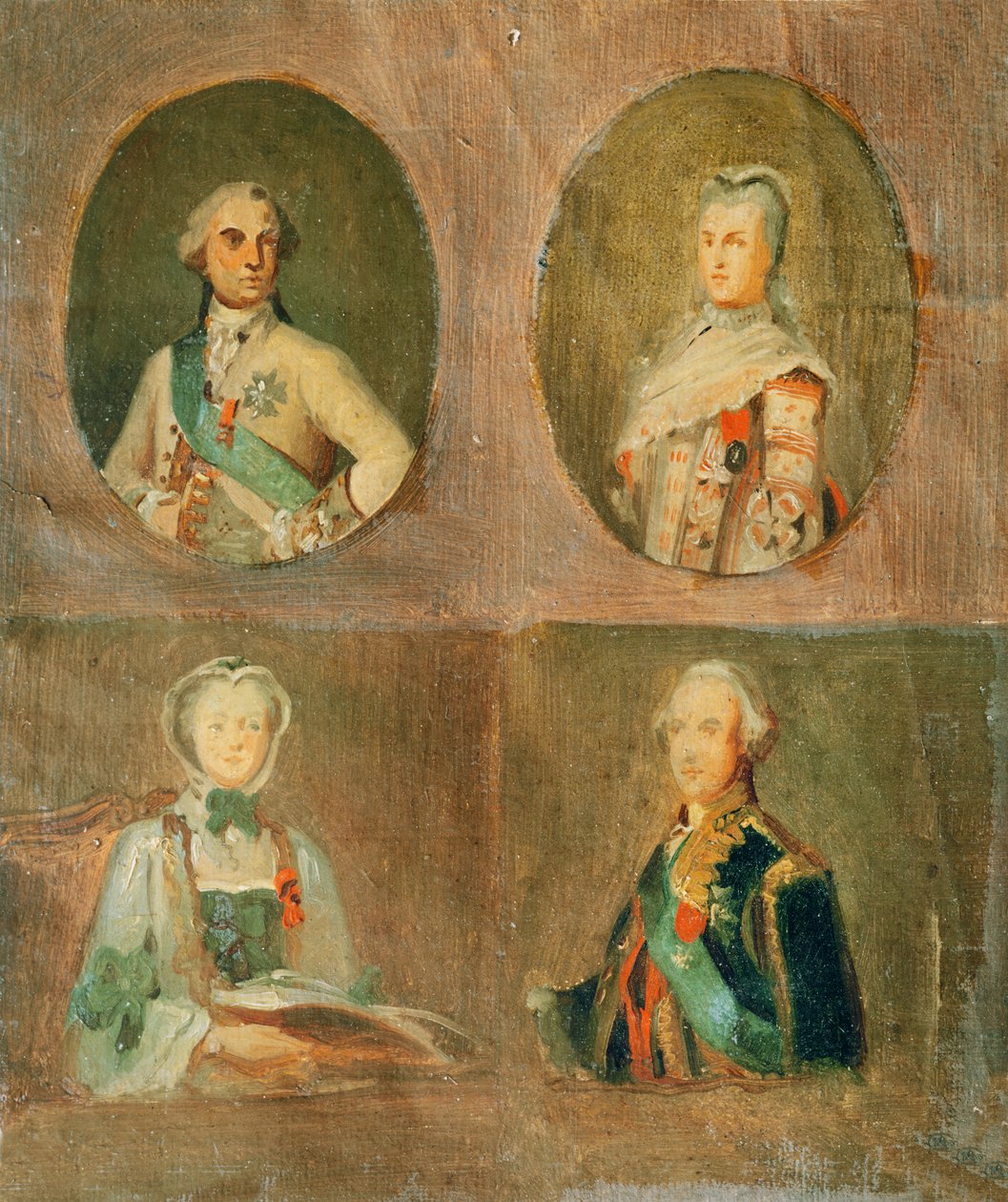Cztery Studia według Portretów Francuskich XVIII w. autorstwa Ferdinand Victor Eugene Delacroix