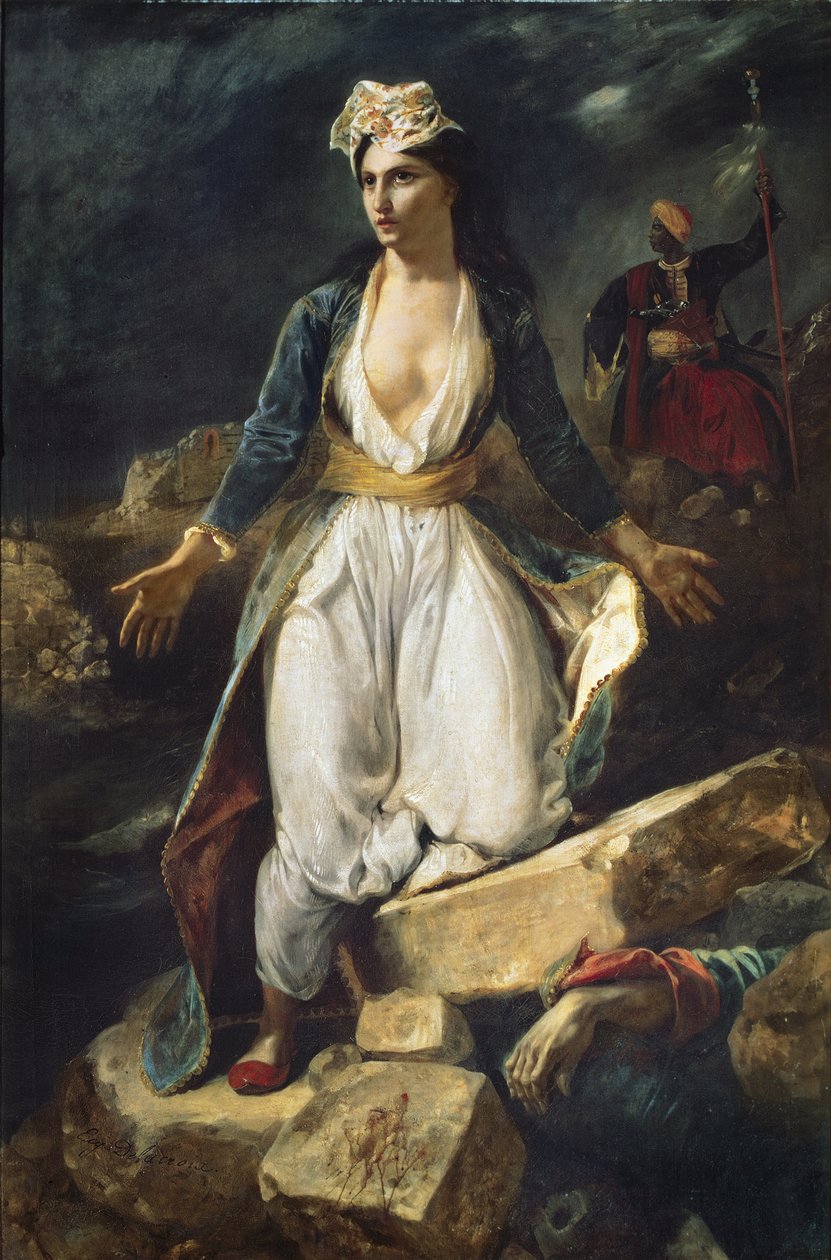 Grecja wygasająca na ruinach Missolonghi, 1826 autorstwa Ferdinand Victor Eugene Delacroix