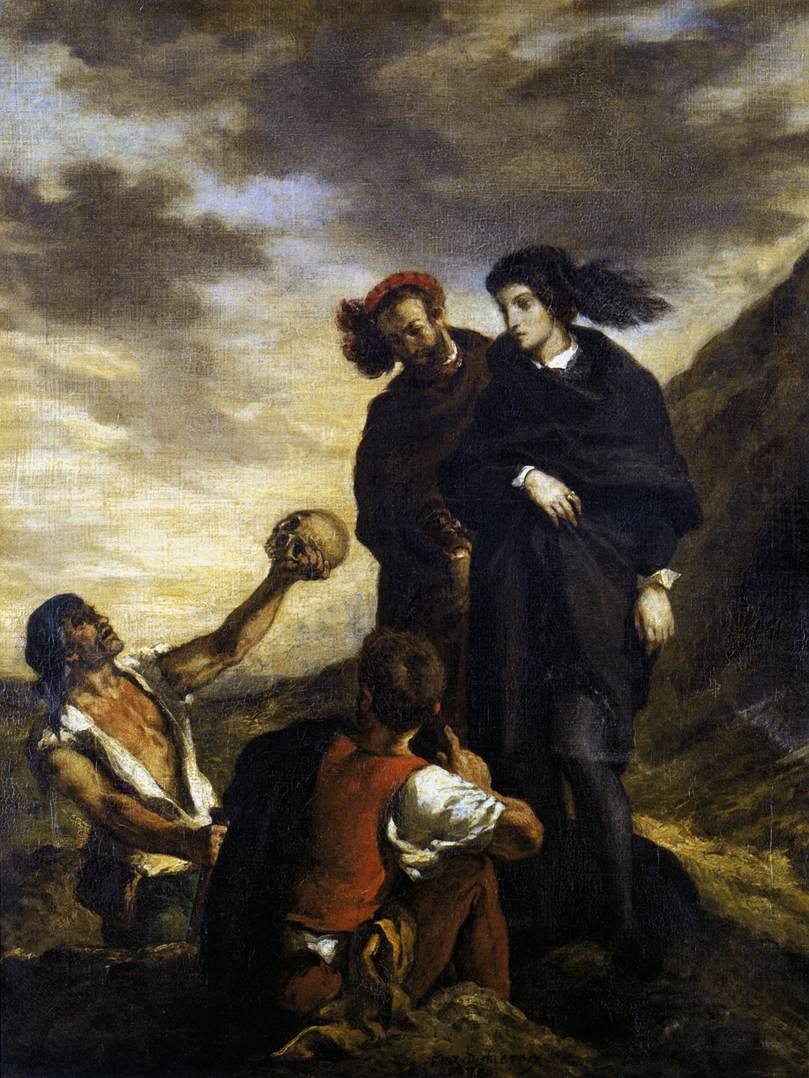 Hamlet i Horatio na cmentarzu autorstwa Ferdinand Victor Eugene Delacroix
