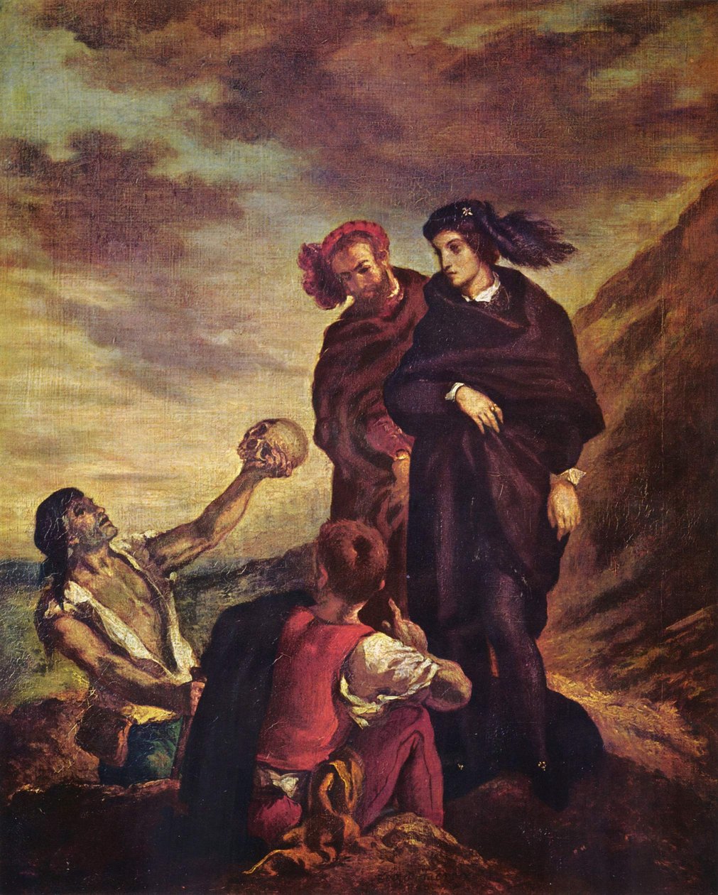 Hamlet i Horatio na cmentarzu autorstwa Ferdinand Victor Eugene Delacroix