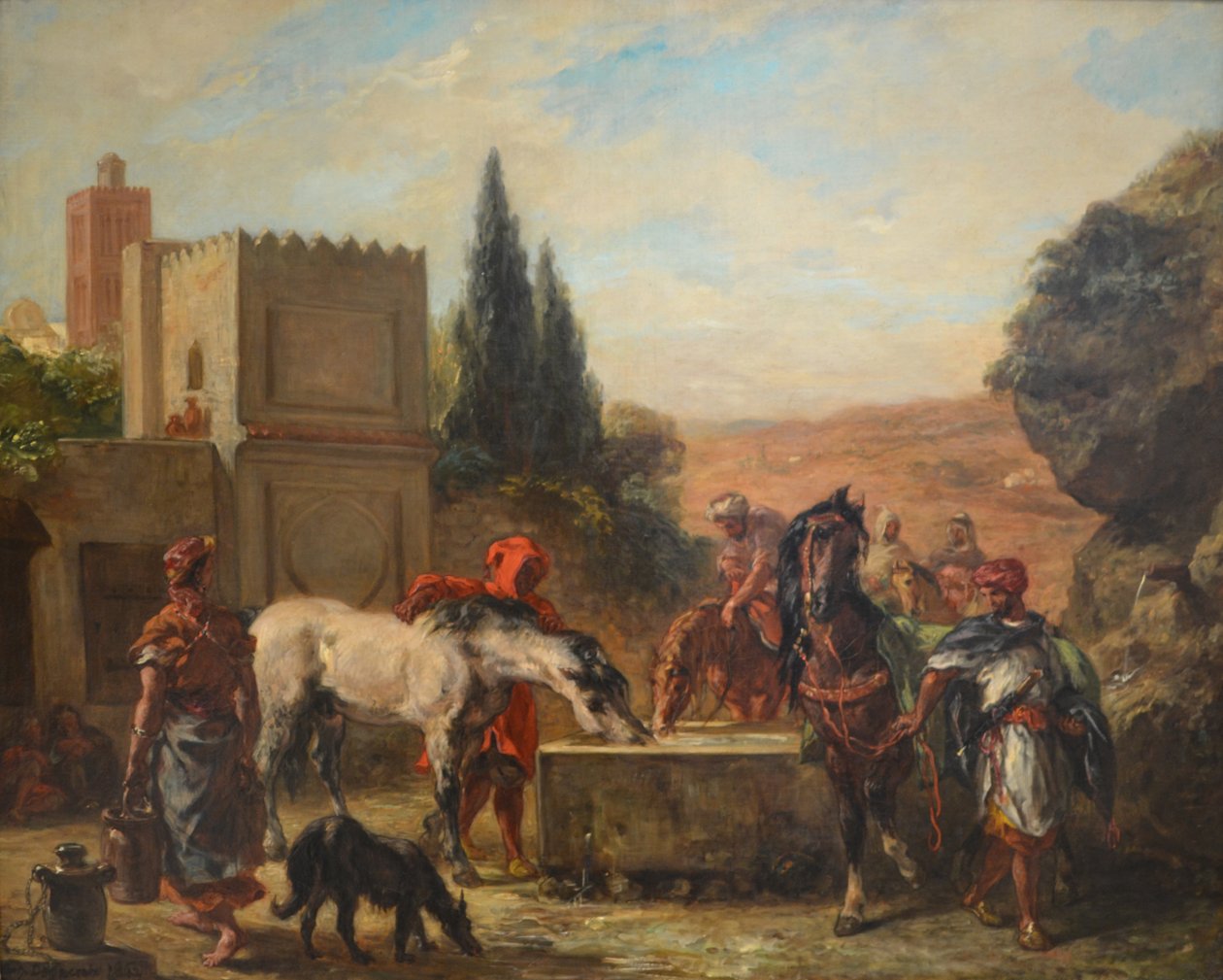 Konie przy fontannie autorstwa Ferdinand Victor Eugene Delacroix