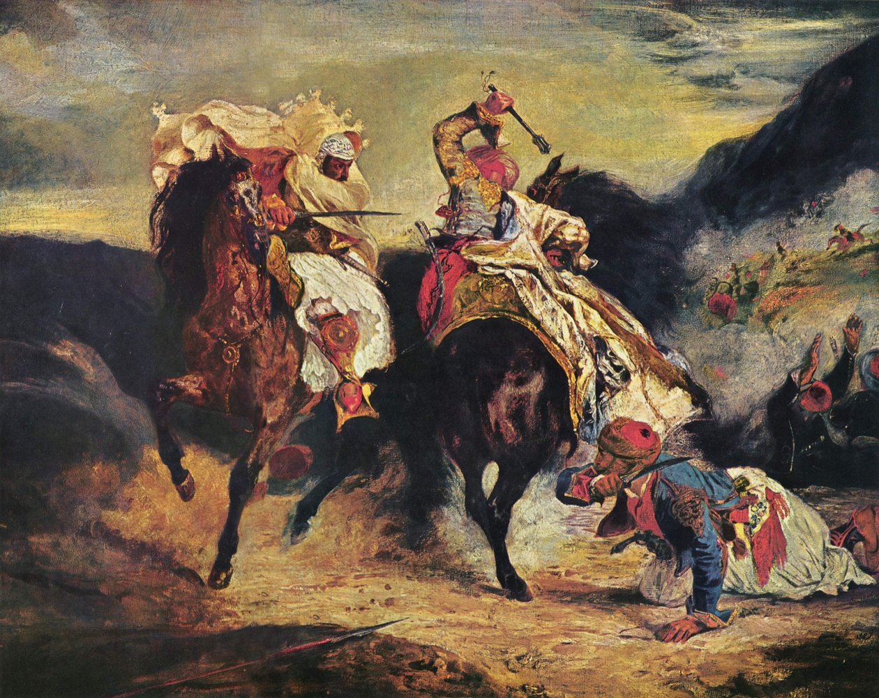 Bitwa pod Giaur z Pasha autorstwa Ferdinand Victor Eugene Delacroix