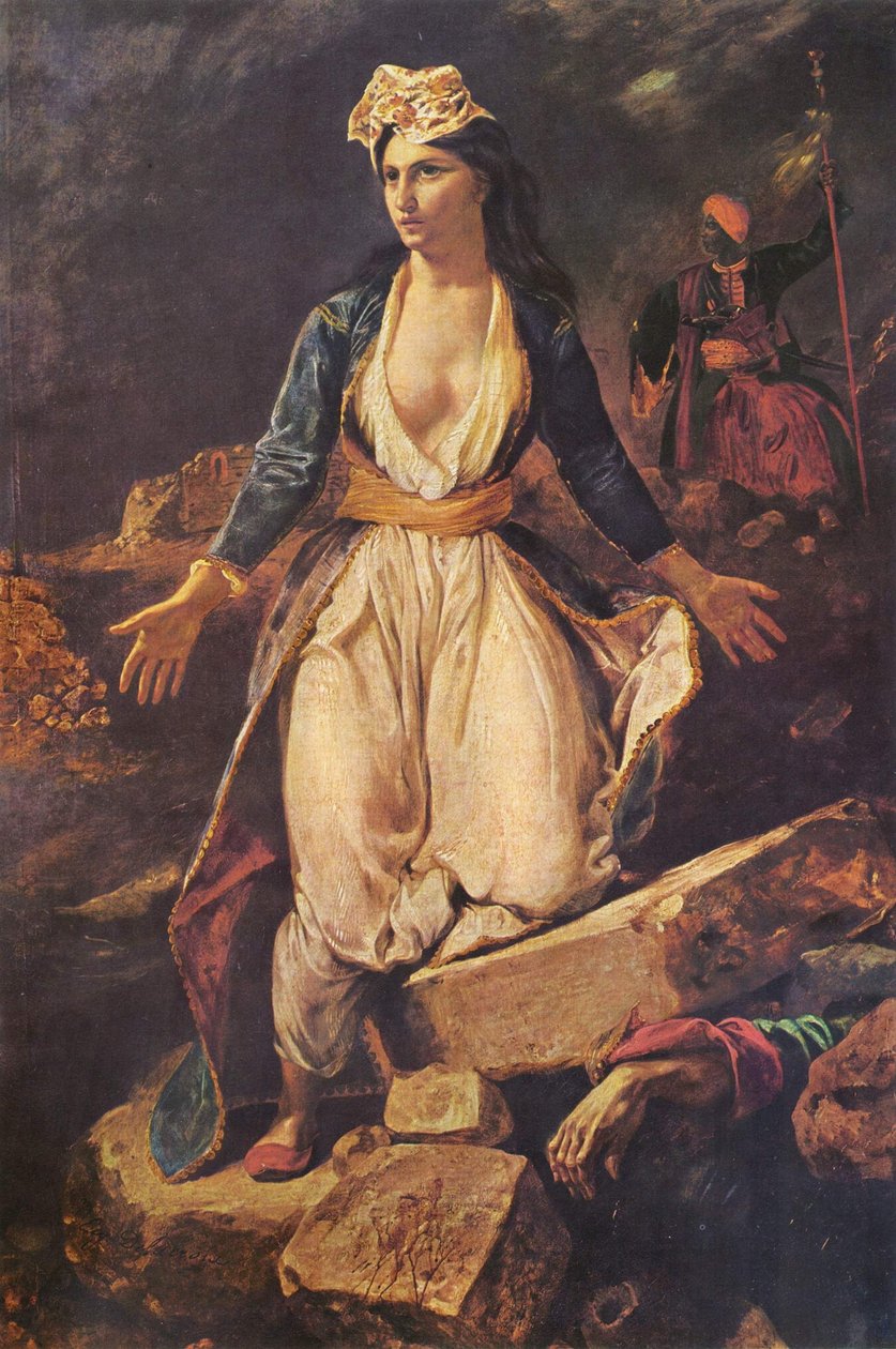 Grecja na ruinach Missolonghi autorstwa Ferdinand Victor Eugene Delacroix