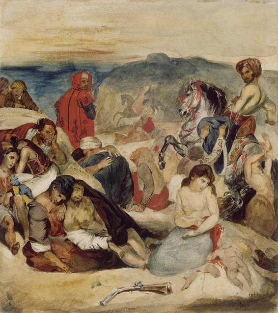Masakra na Chios autorstwa Ferdinand Victor Eugene Delacroix