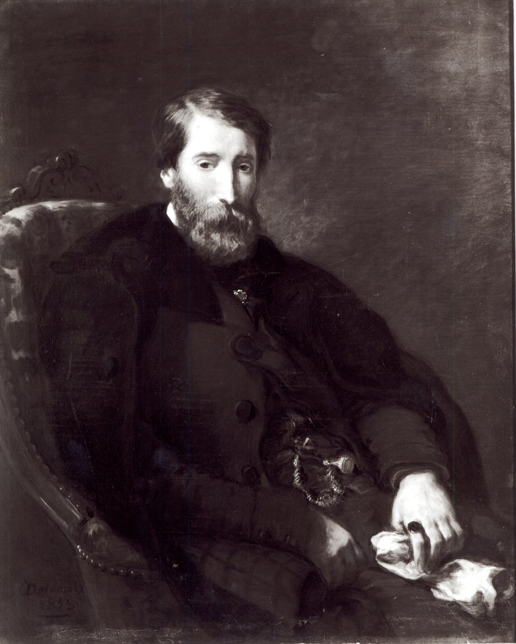 Альфред Брюясын (1821-77) хөрөг зураг autorstwa Ferdinand Victor Eugene Delacroix