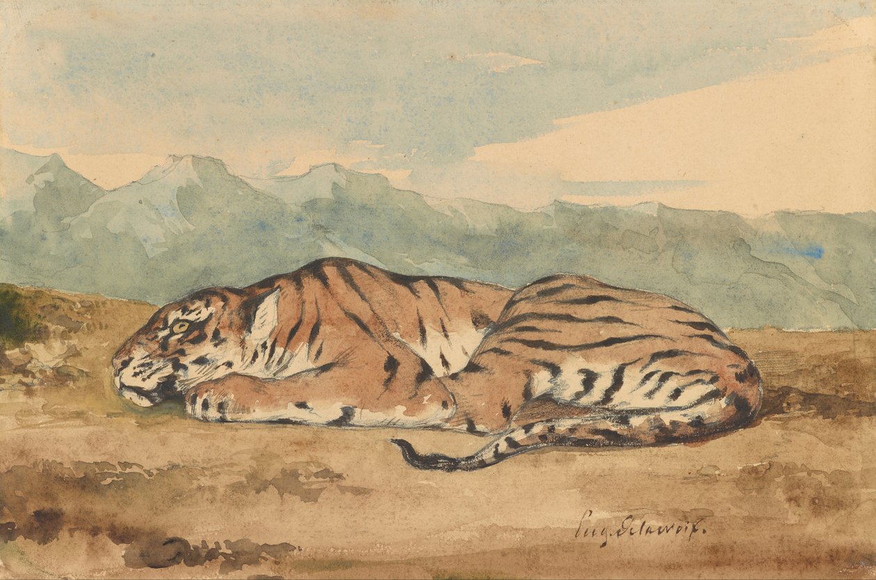 Królewski Tygrys autorstwa Ferdinand Victor Eugene Delacroix