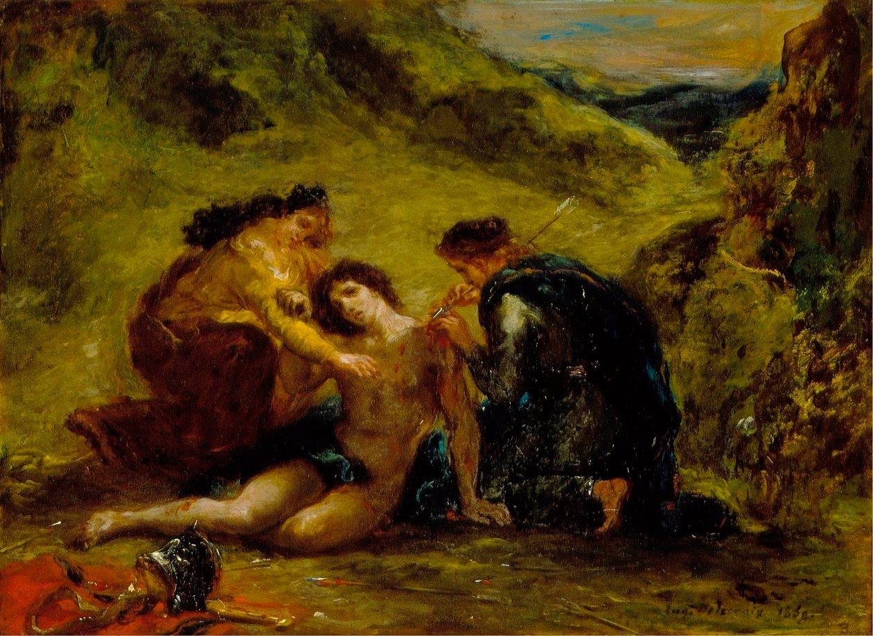San Sebastian ze św. Ireną i towarzyszką autorstwa Ferdinand Victor Eugene Delacroix