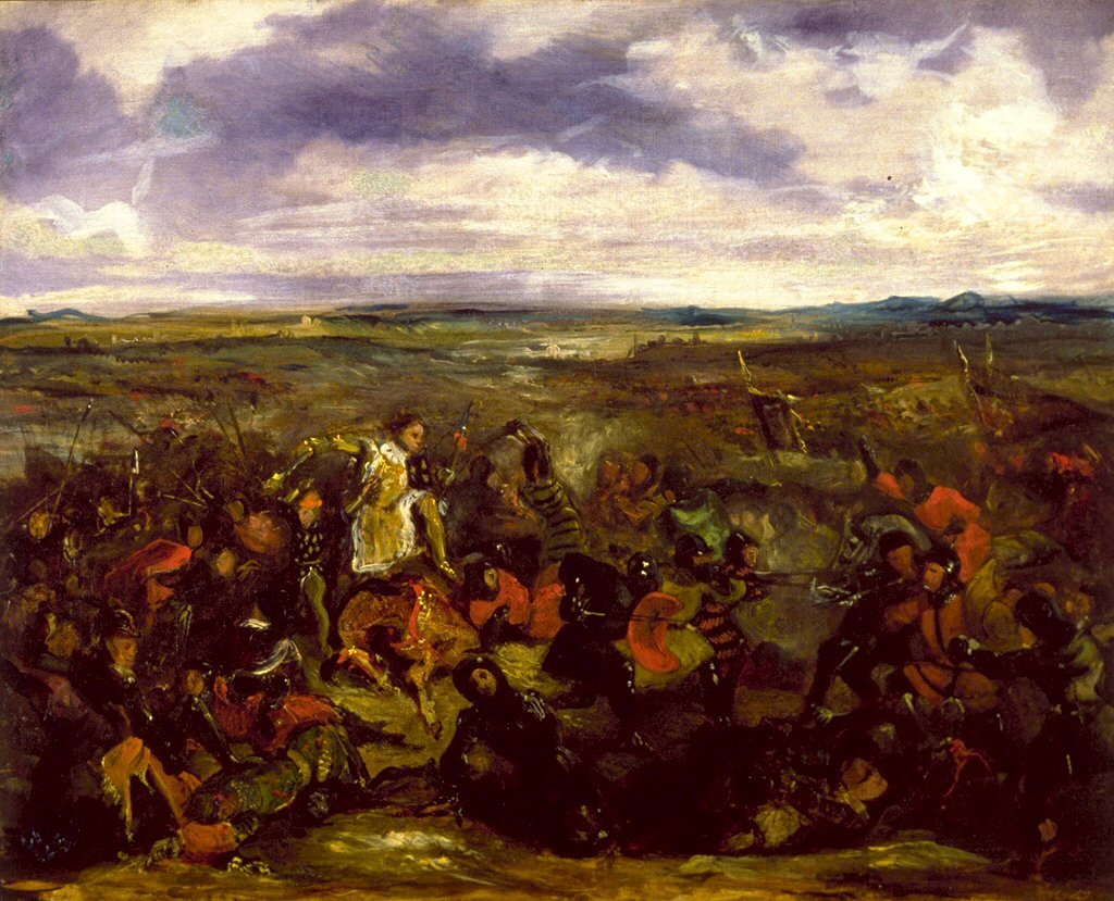 Szkic do bitwy pod Poitiers autorstwa Ferdinand Victor Eugene Delacroix