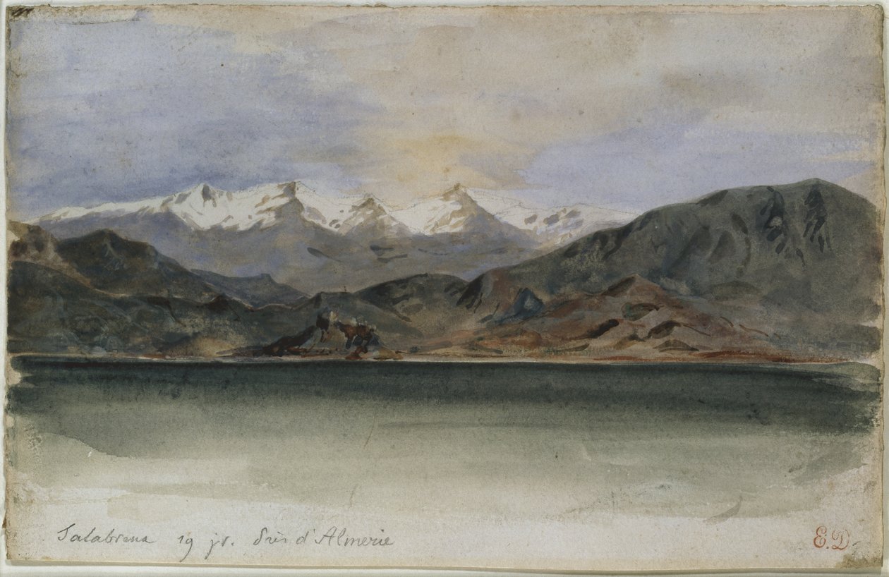 Hiszpańskie wybrzeże w pobliżu Salobrenan (akwarela) autorstwa Ferdinand Victor Eugene Delacroix