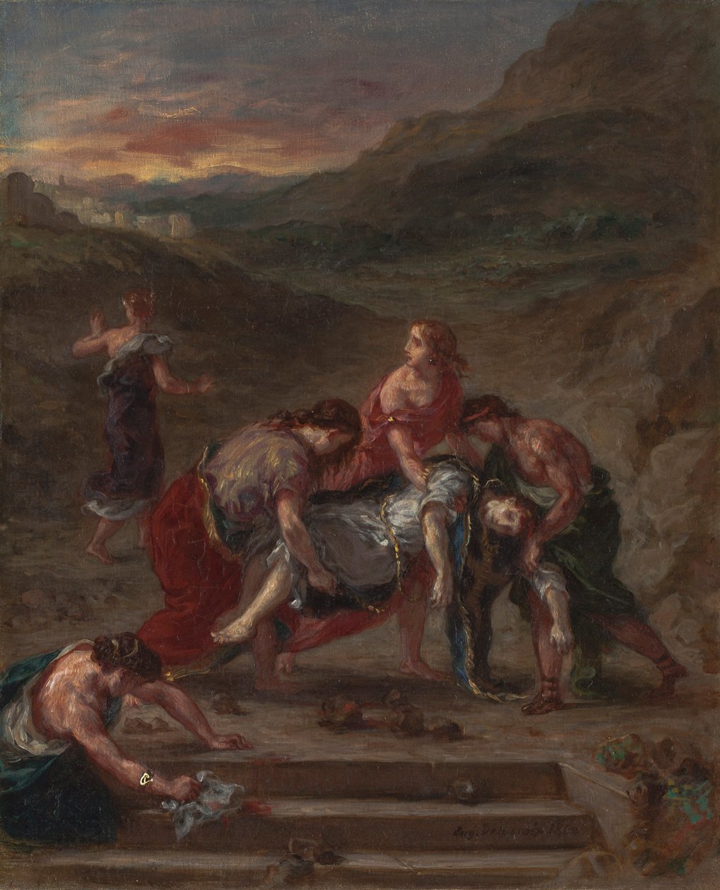 Św. Szczepan odszedł przez swoich uczniów, 1862 autorstwa Ferdinand Victor Eugene Delacroix