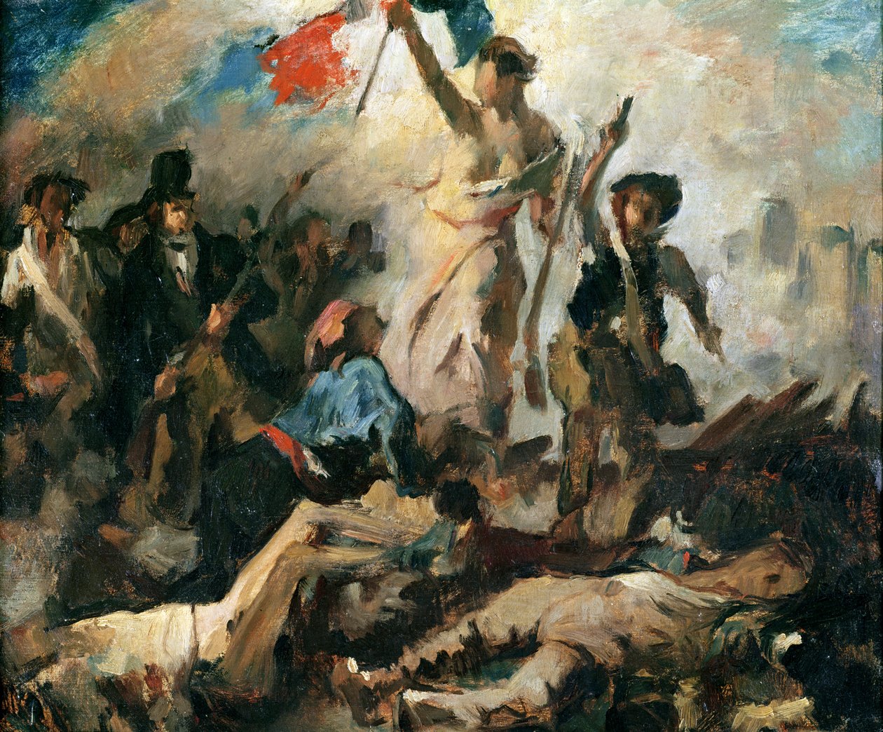Studiuj na rzecz wolności prowadzącej lud autorstwa Ferdinand Victor Eugene Delacroix