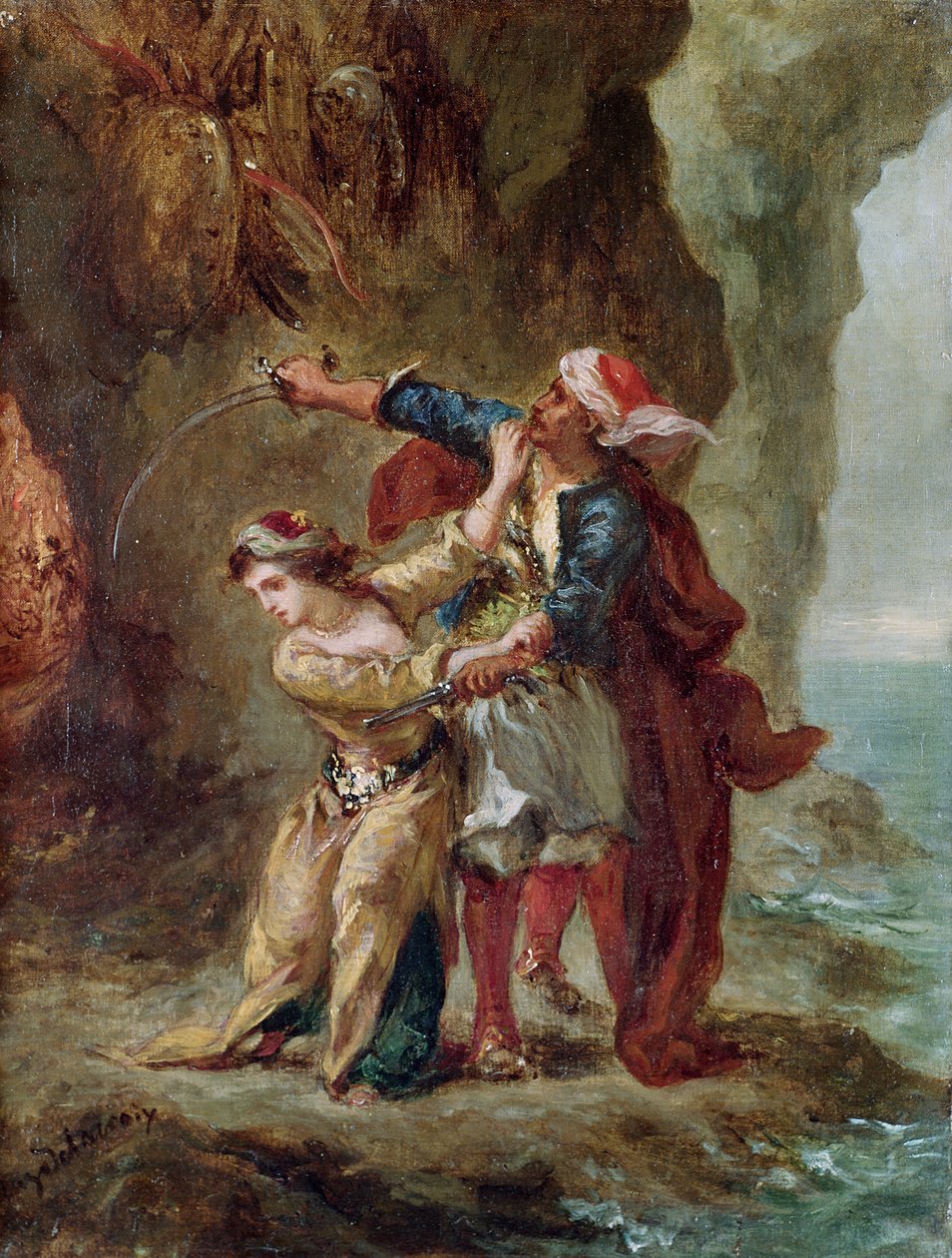 Narzeczona z Abydos, 1843 autorstwa Ferdinand Victor Eugene Delacroix