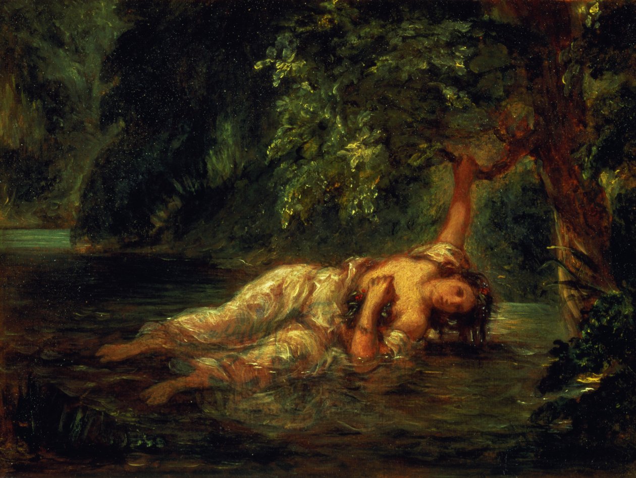Śmierć Ofelii, 1844 autorstwa Ferdinand Victor Eugene Delacroix