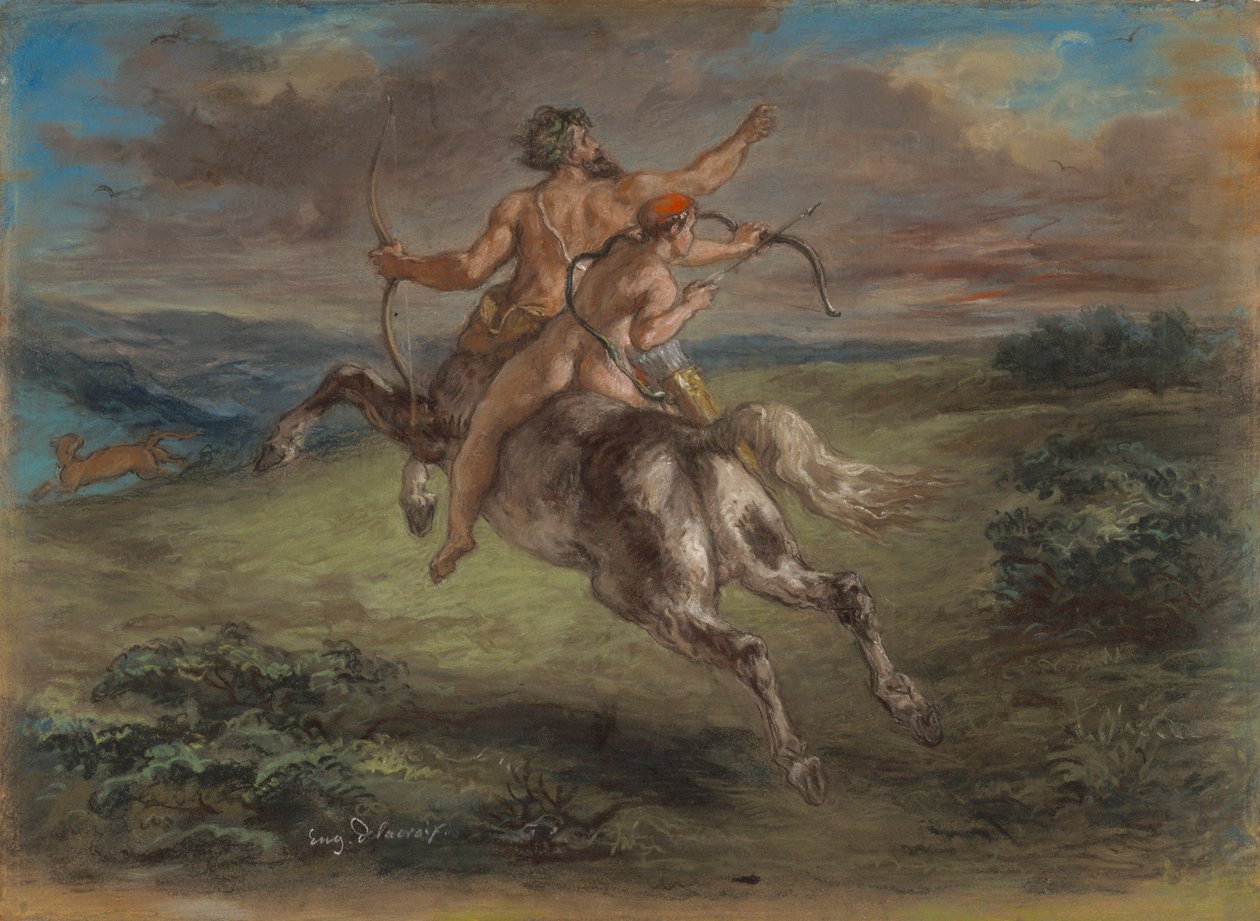 Edukacja Achillesa autorstwa Ferdinand Victor Eugene Delacroix