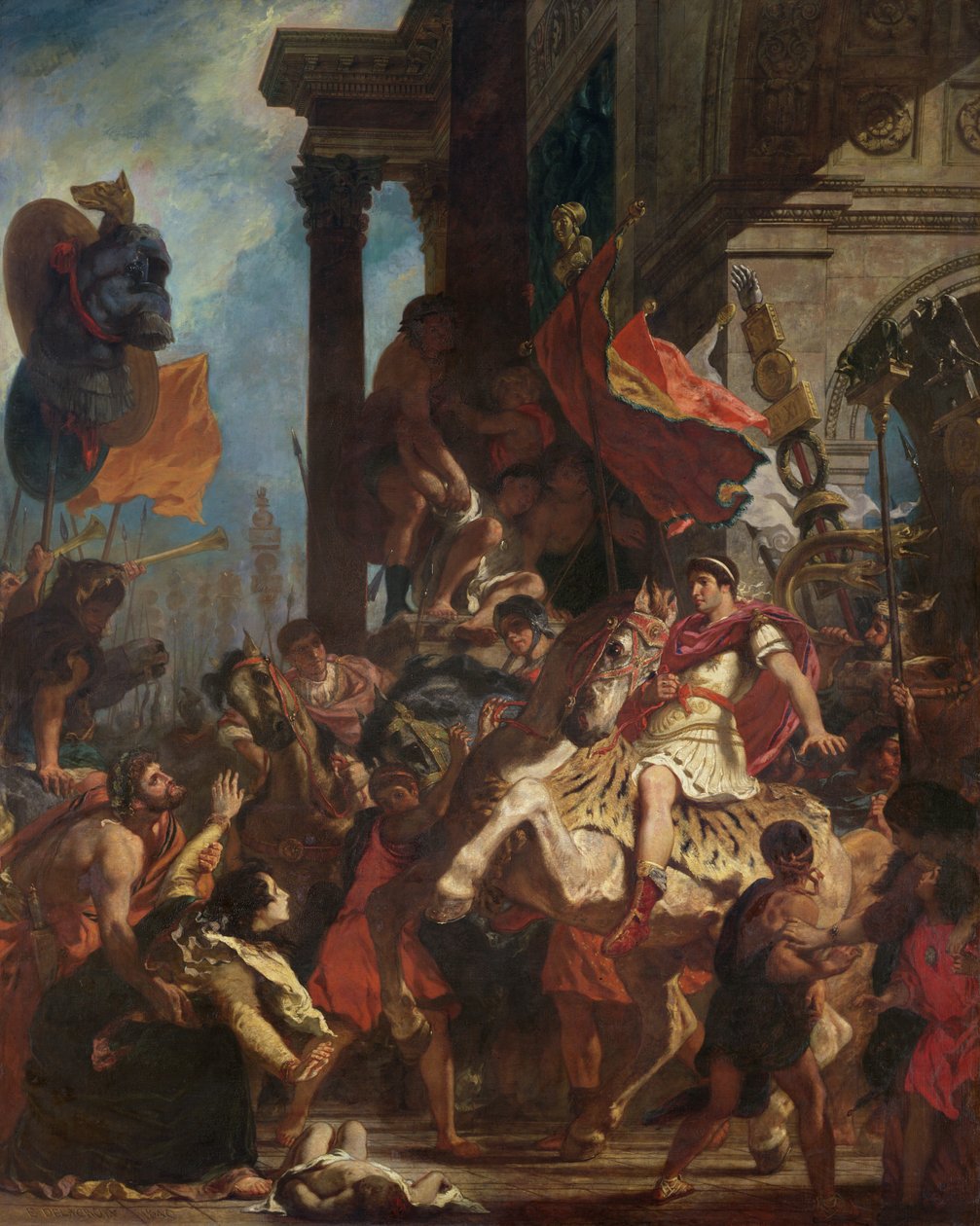Sprawiedliwość Trajana (53-117) 1840 autorstwa Ferdinand Victor Eugene Delacroix