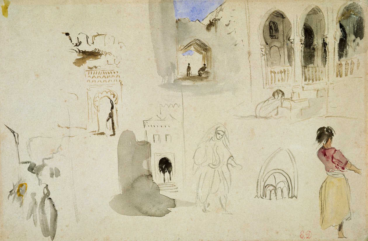 Kasba, Tanger autorstwa Ferdinand Victor Eugene Delacroix
