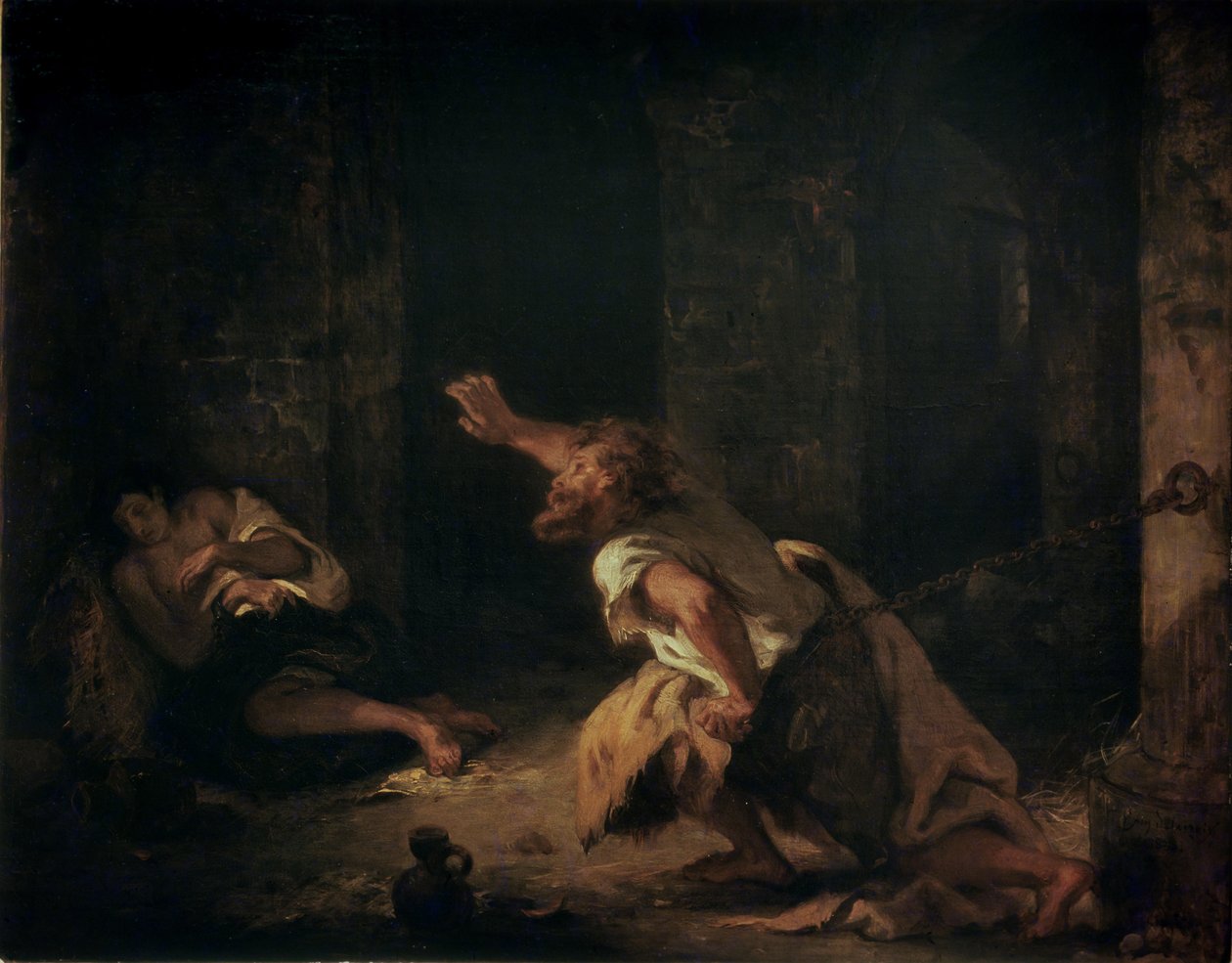 Więzień Chillon, 1834 autorstwa Ferdinand Victor Eugene Delacroix