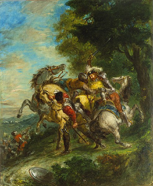 Weislingen schwytane przez Goetzs Men autorstwa Ferdinand Victor Eugene Delacroix