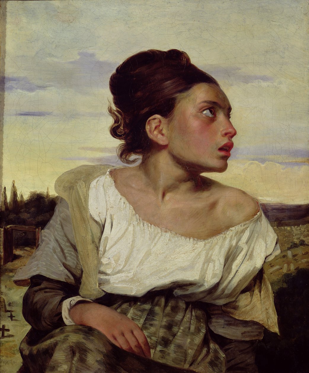 Młoda sierota na cmentarzu, 1824 autorstwa Ferdinand Victor Eugene Delacroix