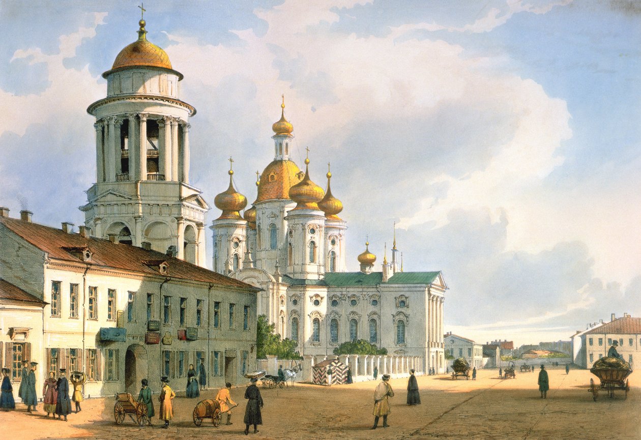 Kościół Matki Boskiej Włodzimierskiej w Petersburgu, ok. 1840 r. autorstwa Ferdinand Victor Perrot