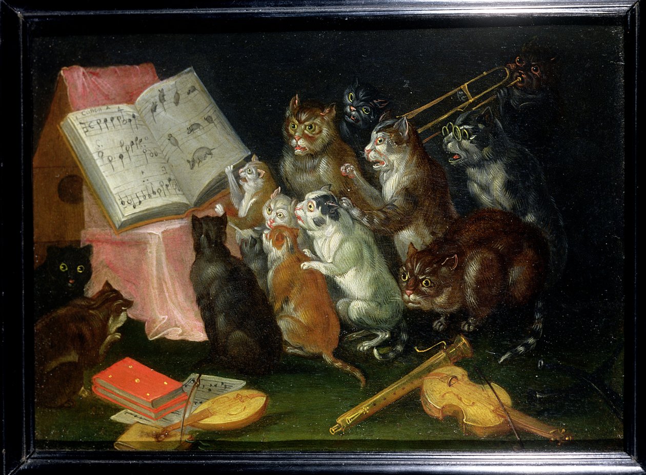 Muzyczne zgromadzenie kotów autorstwa Ferdinand van Kessel
