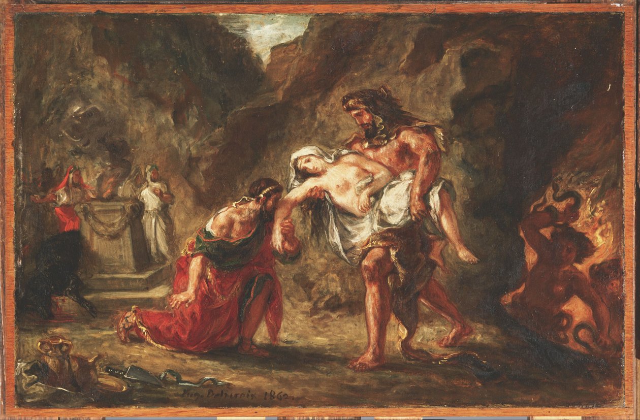 Herkules i Alkestis autorstwa Ferdinand Victor Eugene Delacroix