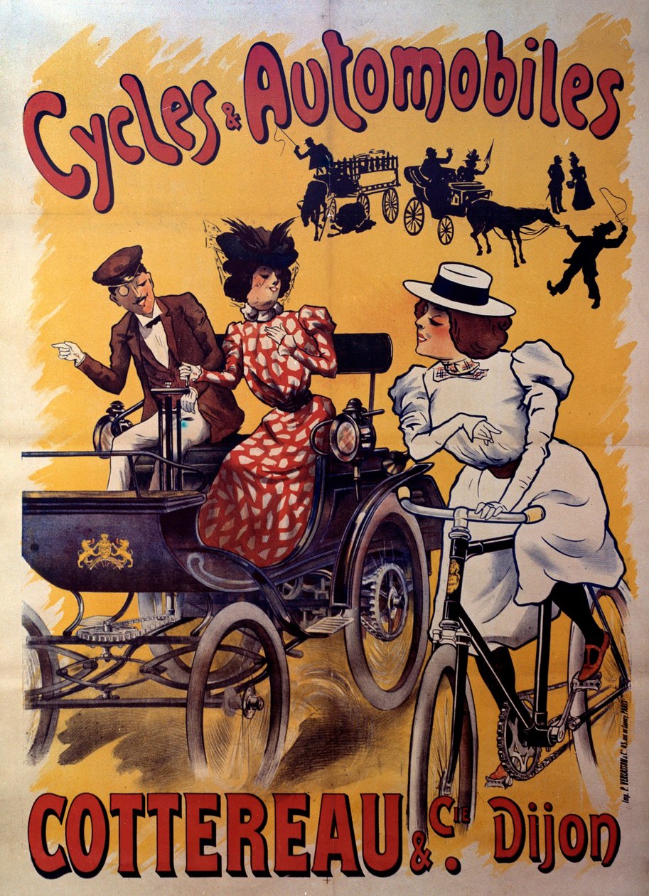 Plakat dla rowerów i samochodów Cottereau et compagnie. początek XX wieku (plakat) autorstwa Ferdinand (1865 1923) Misti Mifliez