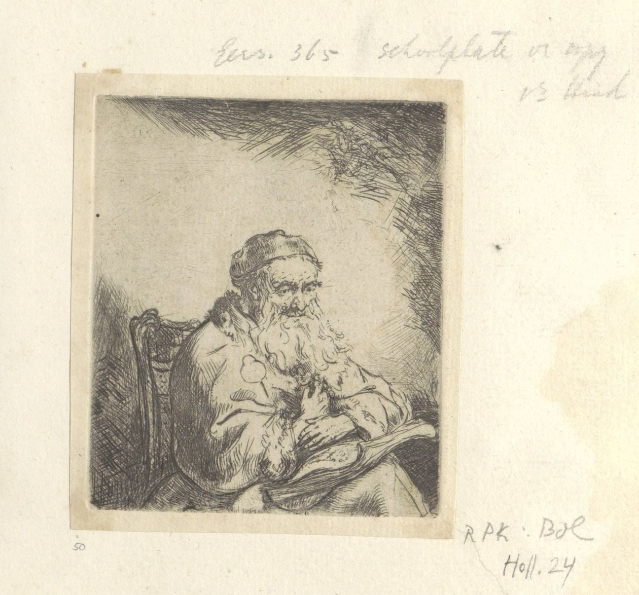 Starzec z koniczyną na kurtce Recueil de quatre-vingt-cinq estampes originales (tytuł serii) autorstwa Ferdinand Bol (attributed to)