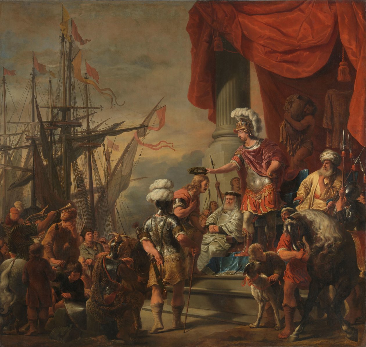 Eneasz na dworze Latinus Eneasz koronuje Cloanthus autorstwa Ferdinand Bol