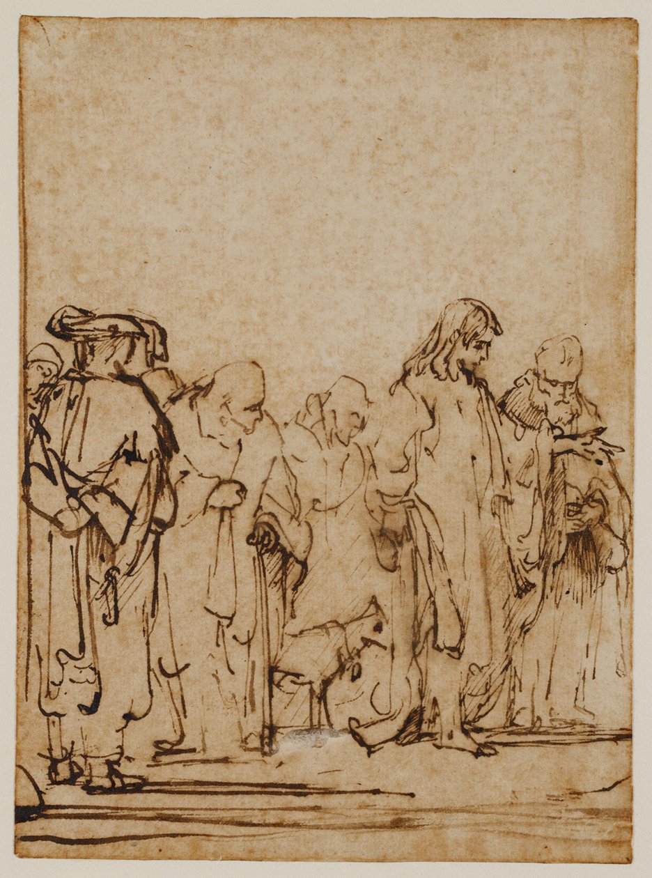 Chrystus z uczniami i/lub faryzeuszami autorstwa Ferdinand Bol