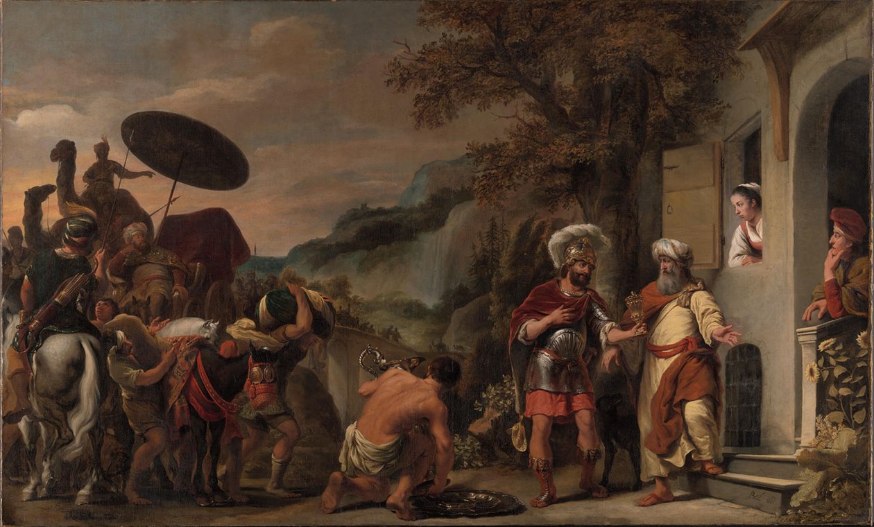 Elizeusz odrzuca dary Naamana autorstwa Ferdinand Bol