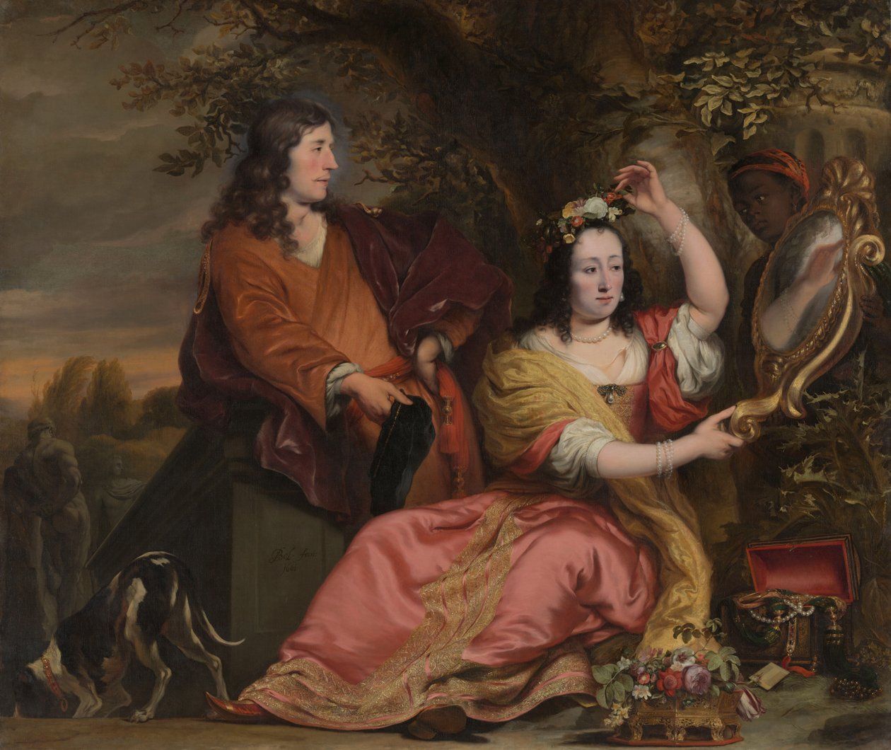 Jan van der Voort i jego siostra Catharina ze służącym autorstwa Ferdinand Bol